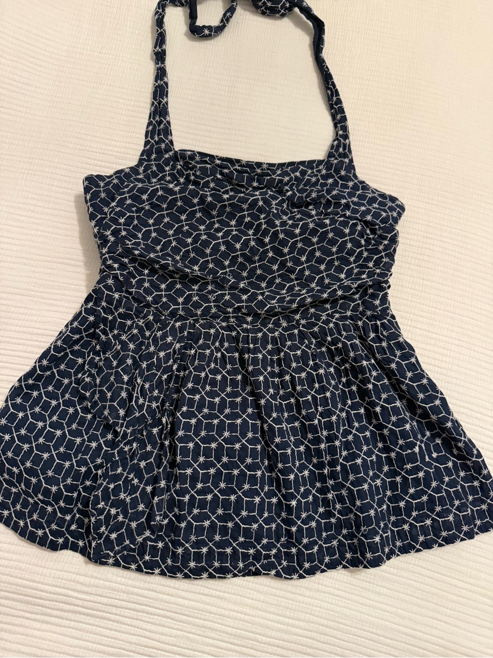 Maeve halter peplum top. Navy and White size 8